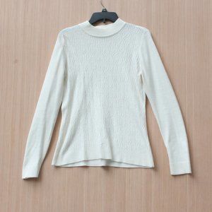 Laura Scott Ivory Sweater Mock Neck Size Medium